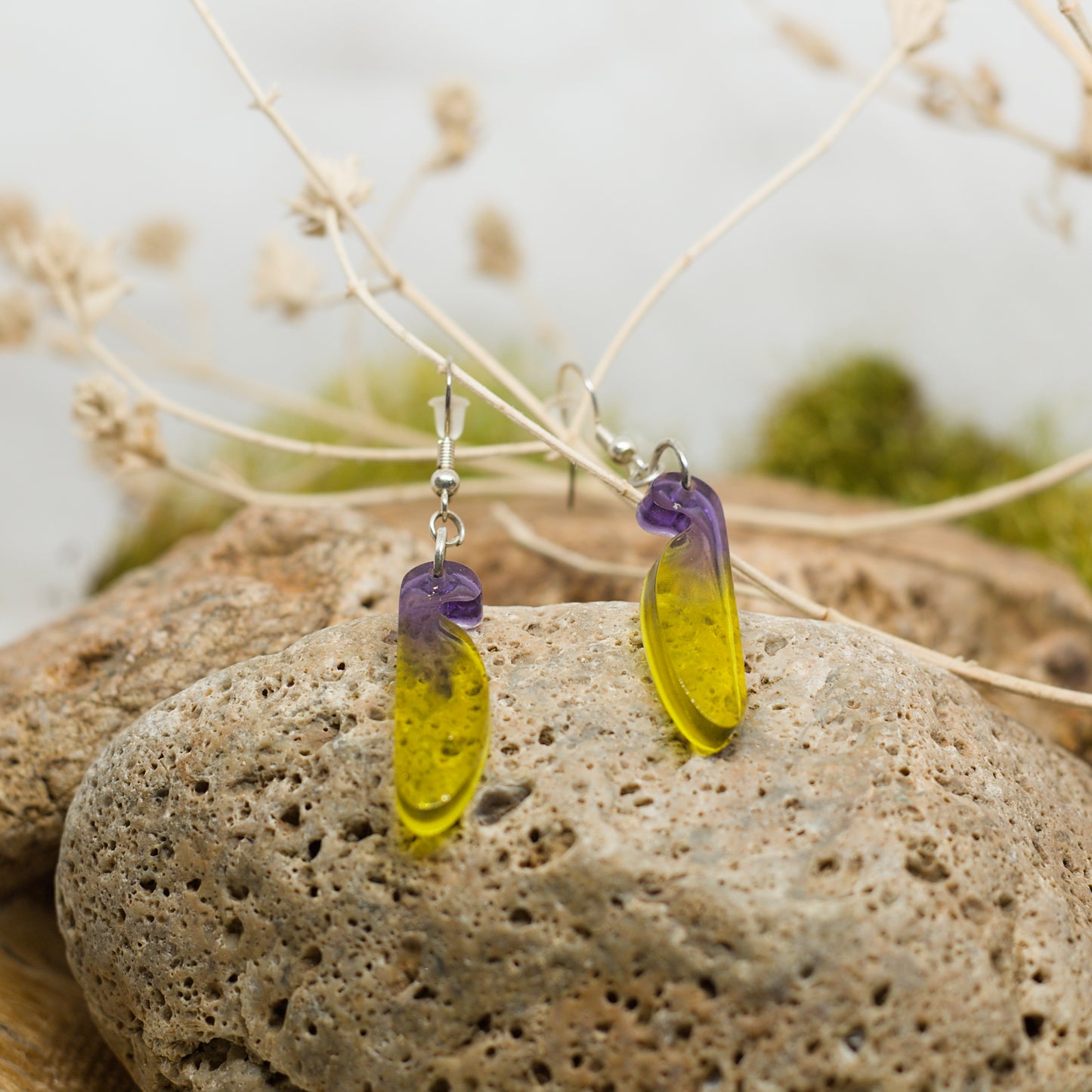 Двуцветни обеци