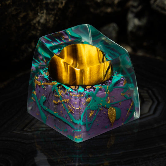 Капачка за клавиш/keycap, 'Golden Light' с тигрово око